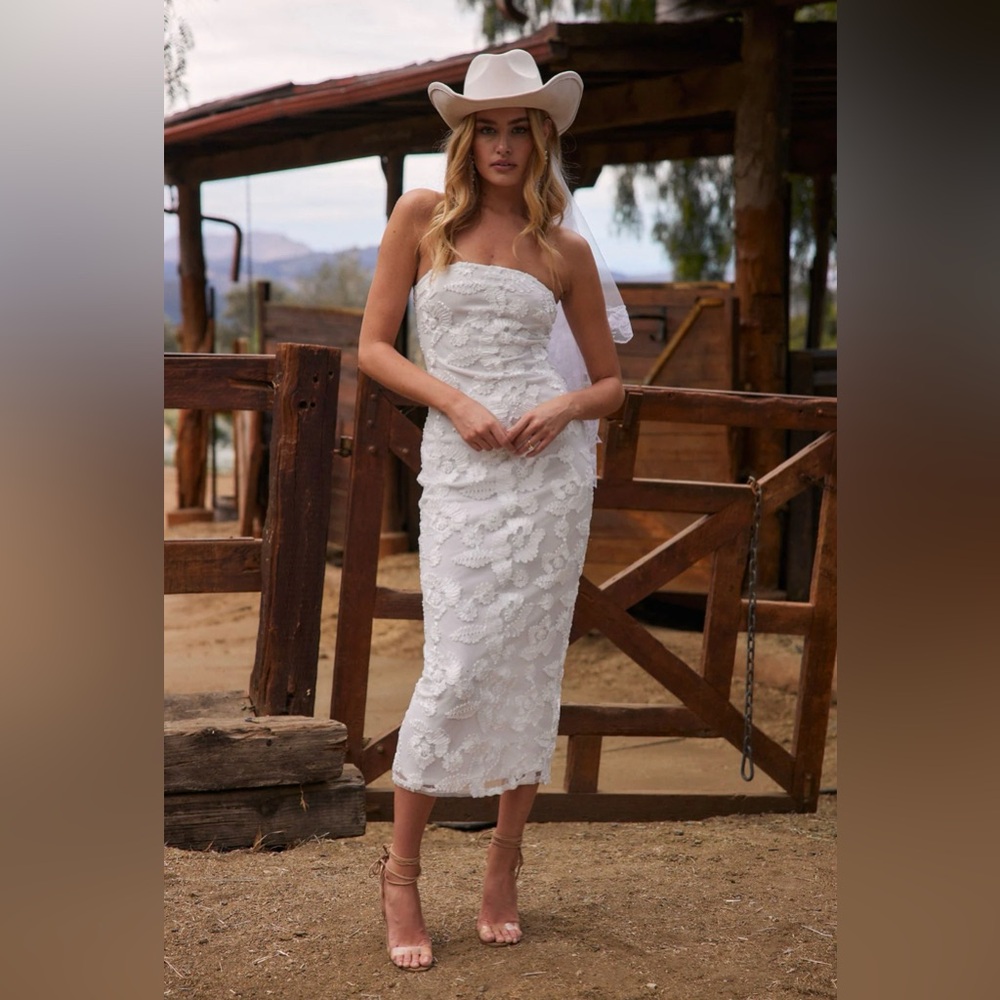 12th Tribe Strapless Midi Dress